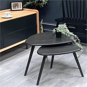 Vicenza Nest of Two Side Tables Black